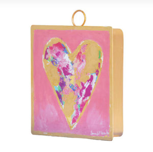 Valentine's Day: Pink and Gold Mini Print with Gold Frame