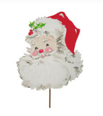 Load image into Gallery viewer, Red &amp; White Santa Metal Outdoor/Indoor Stake
