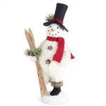 Load image into Gallery viewer, Set of 2 Sherpa Snowmen with Black Top Hats
