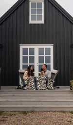 Load image into Gallery viewer, Aztec Quichua Charcoal Gray,Natural Reversible Blanket
