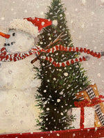 Load image into Gallery viewer, Snowman in a Wagon Mini Print
