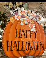 Load image into Gallery viewer, Happy Halloween Pumpkin with Easel &amp; Stake
