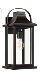 Load image into Gallery viewer, Quorum Downey 1-Light Lantern - Bronze Outdoor Wall Lantern 741-17-36
