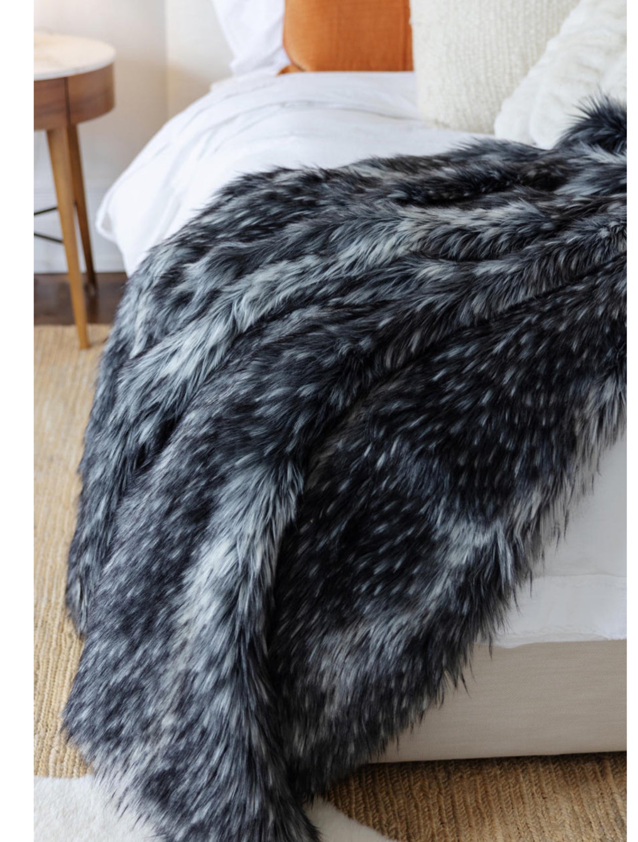 NEW! Smokey Fox Faux Fur Throw