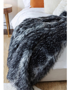 NEW! Smokey Fox Faux Fur Throw