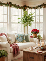 Load image into Gallery viewer, Soft Blue and White Ornament Pillow Christmas
