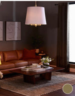 Load image into Gallery viewer, Pendant Contemporary 26” White and Gold 6-lite Aged Brass
