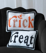 Load image into Gallery viewer, Trick or Treat Halloween White, Black, and Orange Pillows Set of 2
