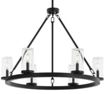 Load image into Gallery viewer, Matte Black Gentry Round Chandelier Outdoor WET Rated
