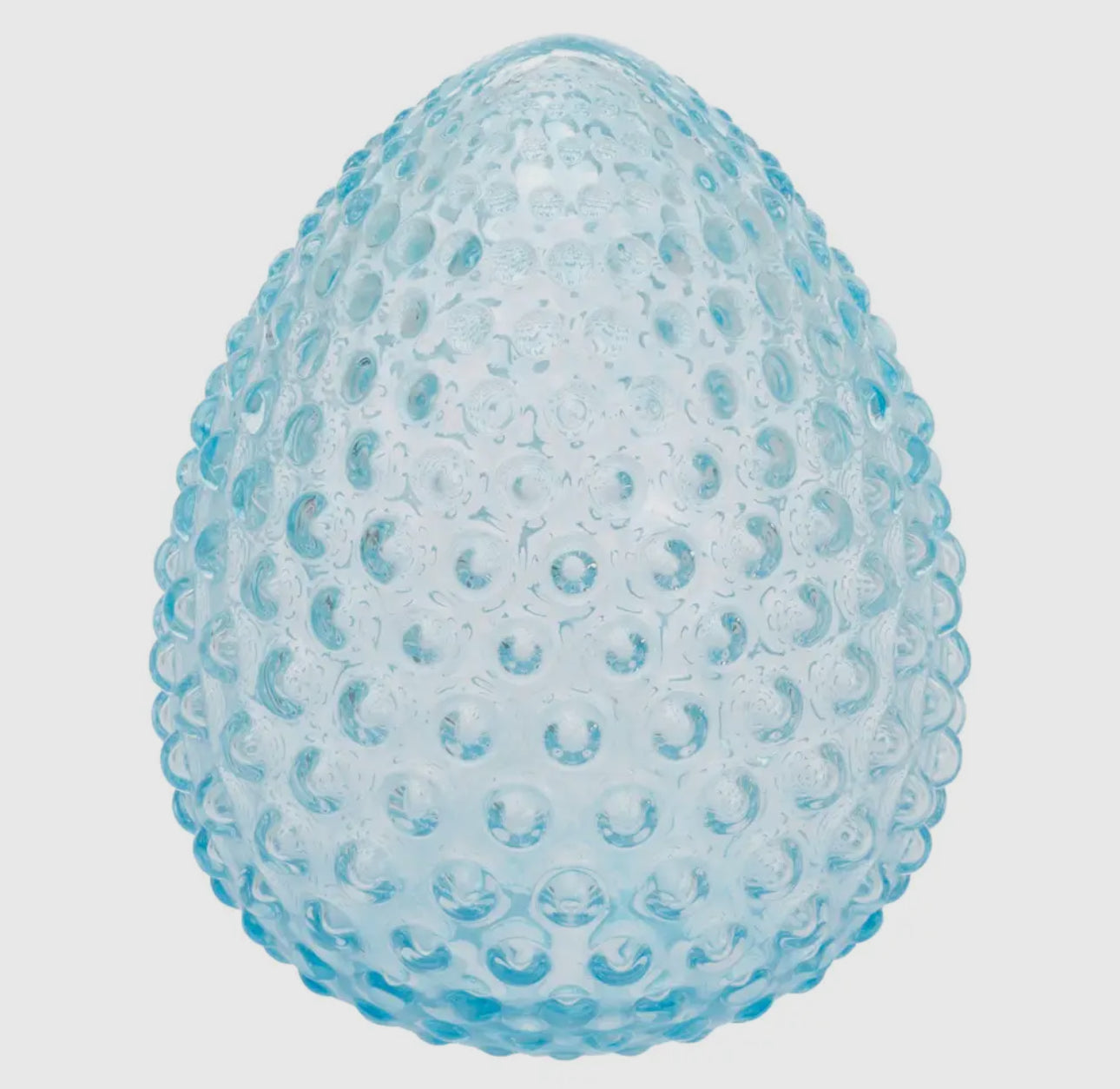 Glass Blue Hobnail Egg Easter Decor