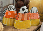 Load image into Gallery viewer, Fall/Halloween: Set of 3 Candy Corn Metal Stakes
