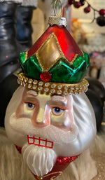 Load image into Gallery viewer, Red Santa with Bling Blown Glass Ornament Mark Roberts
