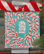 Load image into Gallery viewer, Christmas Candy Cane Turquoise Mini Print
