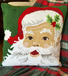 Choose from (4) Styles Christmas Hooked Pillows