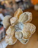 Load image into Gallery viewer, Gold Glam Magnolia with Embellished Crystal Accents Pack of 3
