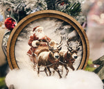 Load image into Gallery viewer, Arch Top Wooden Classic Santa Art with Snow or Round Wood Frame
