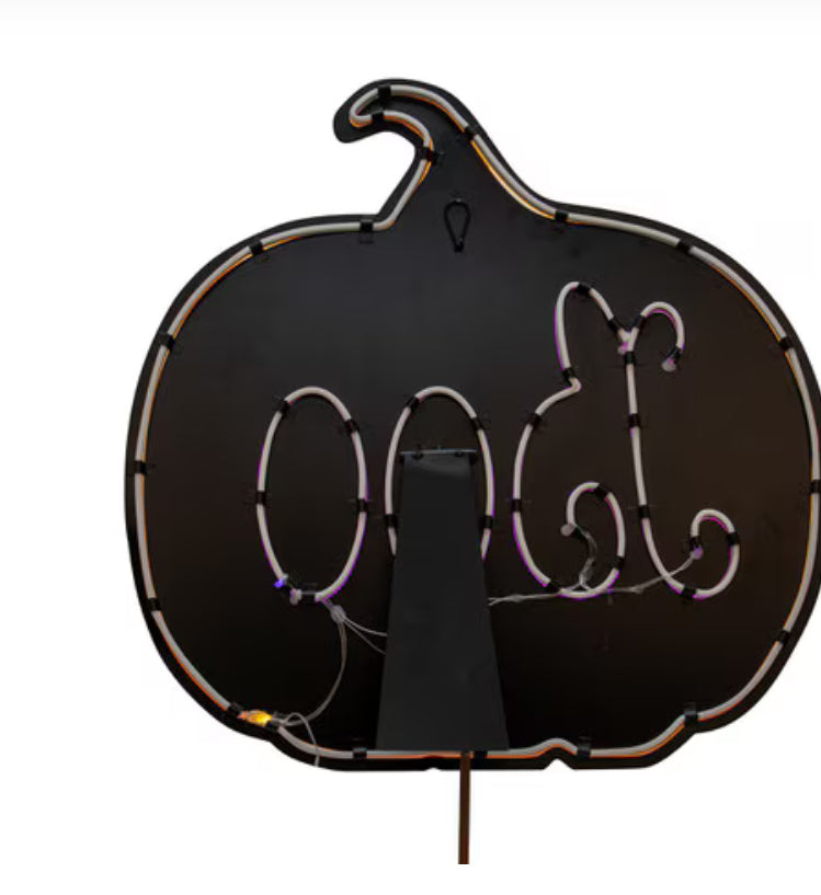 Neon Boo Metal Halloween Outdoor Stake