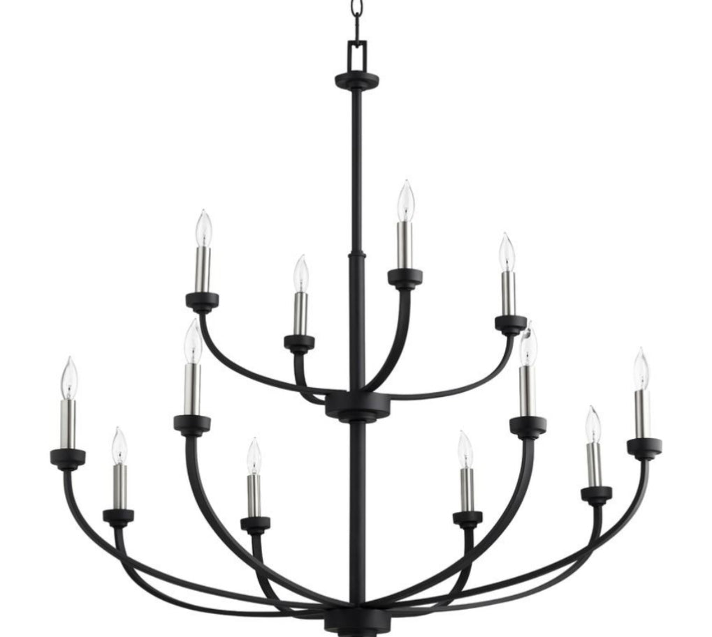 Reyes 12-Light Chandelier - Noir Matte Black Quorum