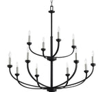 Load image into Gallery viewer, Reyes 12-Light Chandelier - Noir Matte Black Quorum
