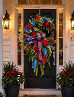 Load image into Gallery viewer, Americana: Hydrangea Wreath Red, White, Blue
