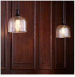 Load image into Gallery viewer, Pendant Oiled Bronze with Clear Seeded Glass
