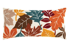 Autumn/Fall Leaves Pillow Teal, Burgundy, Gold