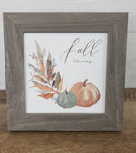 Load image into Gallery viewer, Fall Blessings Pumpkins Wood Framed Shimmering Picture
