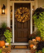 Load image into Gallery viewer, Golden Maple Leaf Wreath 30” – Luxe Fall Door
