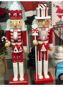 Set of 2 Nutcrackers Red & White