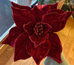 Load image into Gallery viewer, Burgundy Velvet Poinsettias Pack of 4
