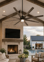 Load image into Gallery viewer, Modern Farmhouse 72” DAMP Rated Ceiling Fan
