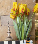 Load image into Gallery viewer, Real Touch Yellow and Red Large  Tulips Pack of 8 (Yellow and Red)
