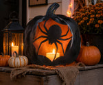 Load image into Gallery viewer, Fall/Halloween: Spider Luminary Metal Pumpkin Light NOT included

