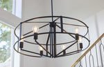 Load image into Gallery viewer, Black Pendant Cage Design Lighting - 8373-6-59

