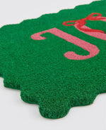 Load image into Gallery viewer, Joy Green Christmas Scalloped Door Mat
