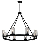 Load image into Gallery viewer, Matte Black Gentry Round Chandelier Outdoor WET Rated 8-lite
