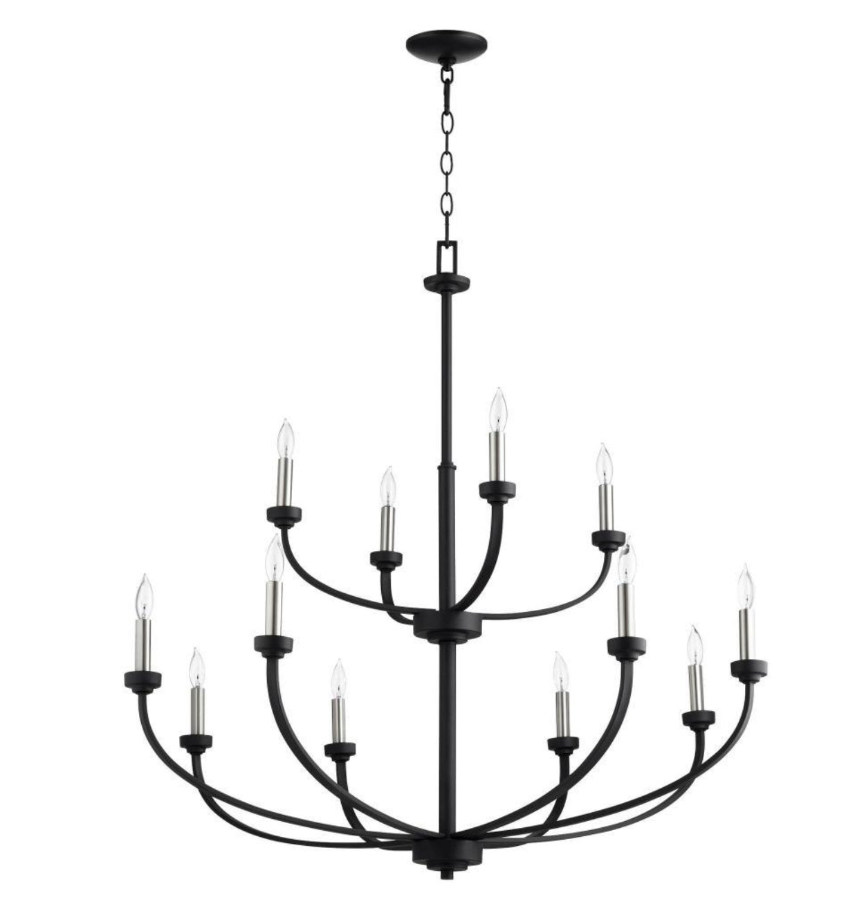 Reyes 12-Light Chandelier - Noir Matte Black Quorum