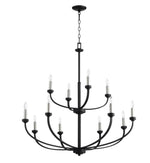 Load image into Gallery viewer, Reyes 12-Light Chandelier - Noir Matte Black Quorum
