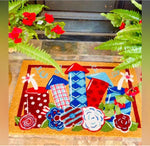 Load image into Gallery viewer, Americana: Whimsy Firecrackers Flowers Coir Door Mat
