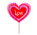 Load image into Gallery viewer, Love Ric Rac Pink and Red Metal Heart Stake Valentines
