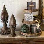 Load image into Gallery viewer, Farmhouse Beaded Wood 3-Tiered Tray
