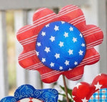 Load image into Gallery viewer, All American Flowers Blue, Red, White Patterns Metal Stakes
