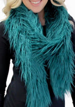 Load image into Gallery viewer, Teal Luxurious Faux Fur Scarf by Fabulous Furs
