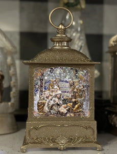 Champagne Gold Nativity Snow globe