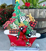 Load image into Gallery viewer, Red Sleigh Metal with Pocket for Arrangement Outdoor or Indoor
