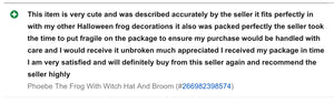 Phoebe the Frog with Black Witch Hat Spider and Holding Broom