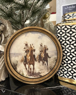 Load image into Gallery viewer, Cowboys Western Art with Wood Frame 8”x8”
