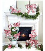 Load image into Gallery viewer, Large Red, Green &amp; White Large Christmas Metal Package
