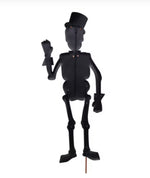 Load image into Gallery viewer, Large Tuxedo Skeleton Halloween Metal Outdoor Stake or Hang
