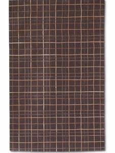 Brown Hide & Leather Grid Wool Area Rug (8x10)